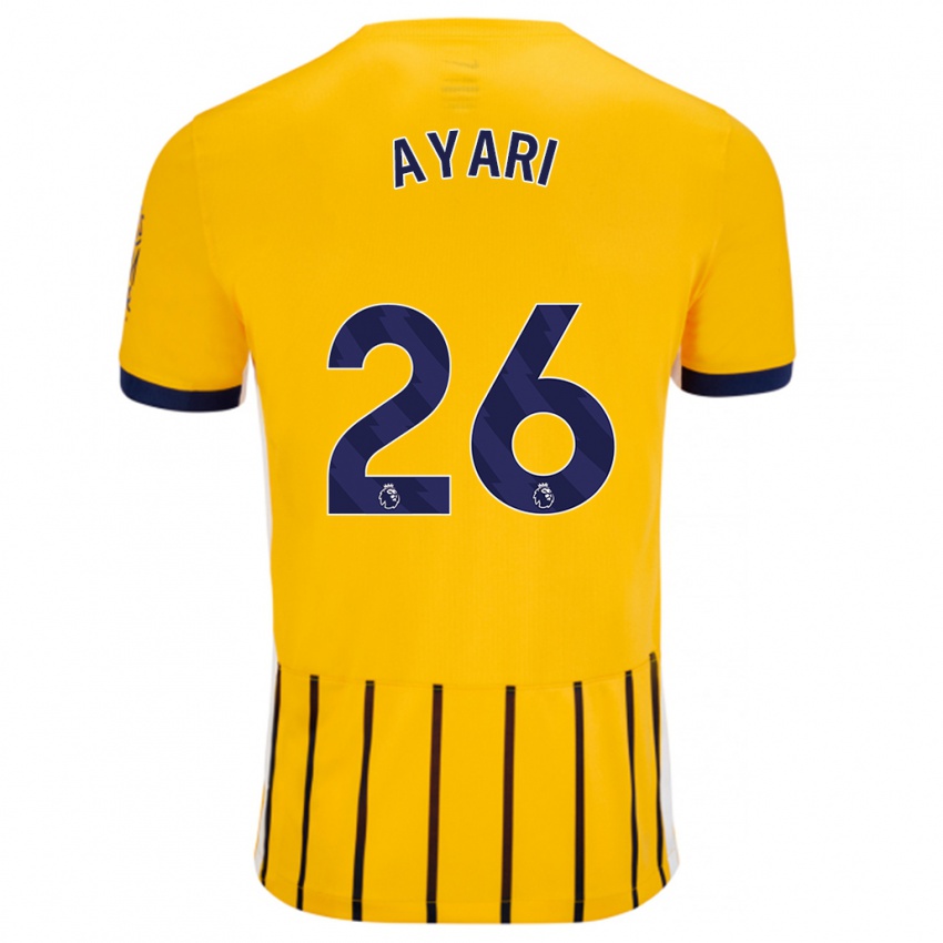 Herren Yasin Ayari #26 Gold Blau Nadelstreifen Auswärtstrikot Trikot 2024/25 T-Shirt Österreich