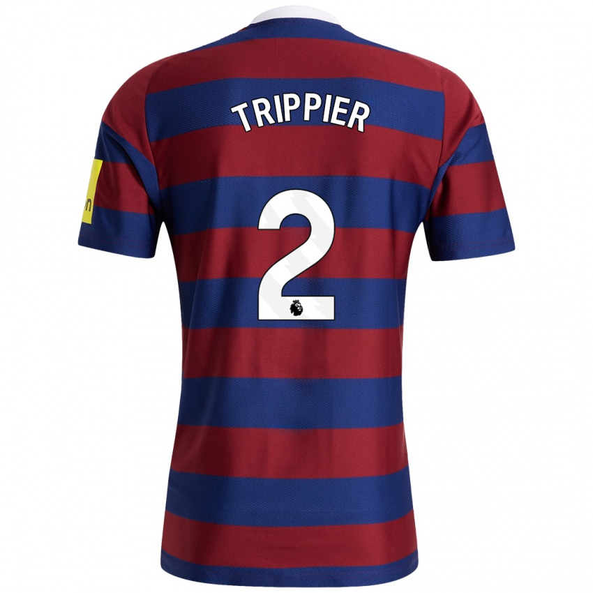 Herren Kieran Trippier #2 Burgunderrot Marineblau Auswärtstrikot Trikot 2024/25 T-Shirt Österreich