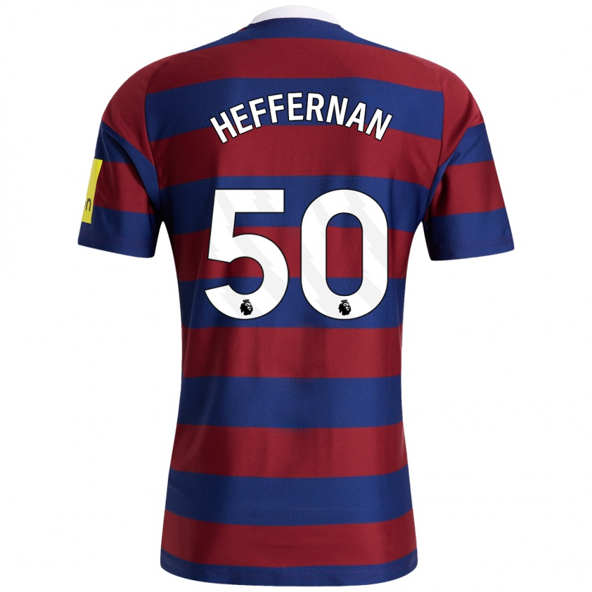 Herren Cathal Heffernan #50 Burgunderrot Marineblau Auswärtstrikot Trikot 2024/25 T-Shirt Österreich