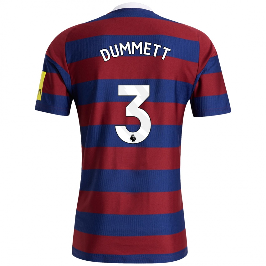 Herren Paul Dummett #3 Burgunderrot Marineblau Auswärtstrikot Trikot 2024/25 T-Shirt Österreich