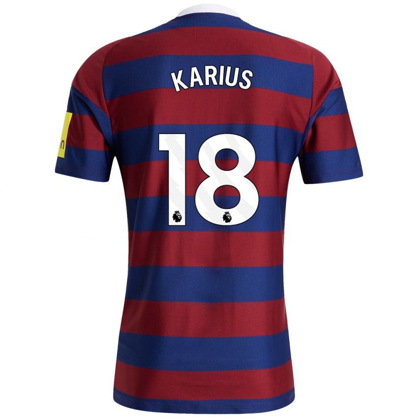 Herren Loris Karius #18 Burgunderrot Marineblau Auswärtstrikot Trikot 2024/25 T-Shirt Österreich