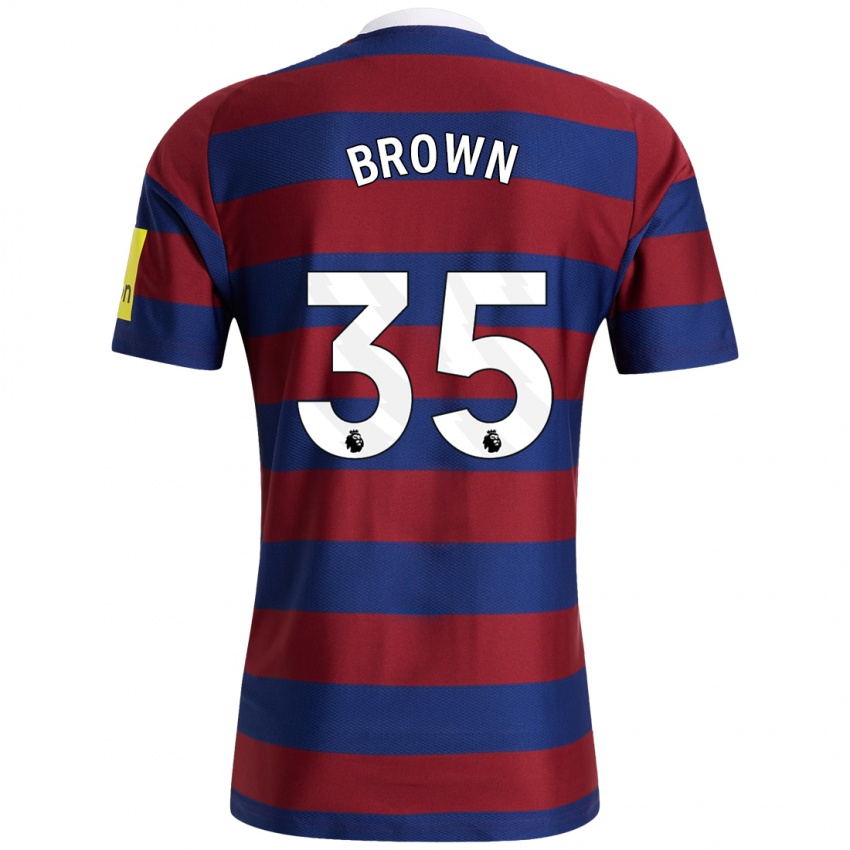 Herren Will Brown #35 Burgunderrot Marineblau Auswärtstrikot Trikot 2024/25 T-Shirt Österreich