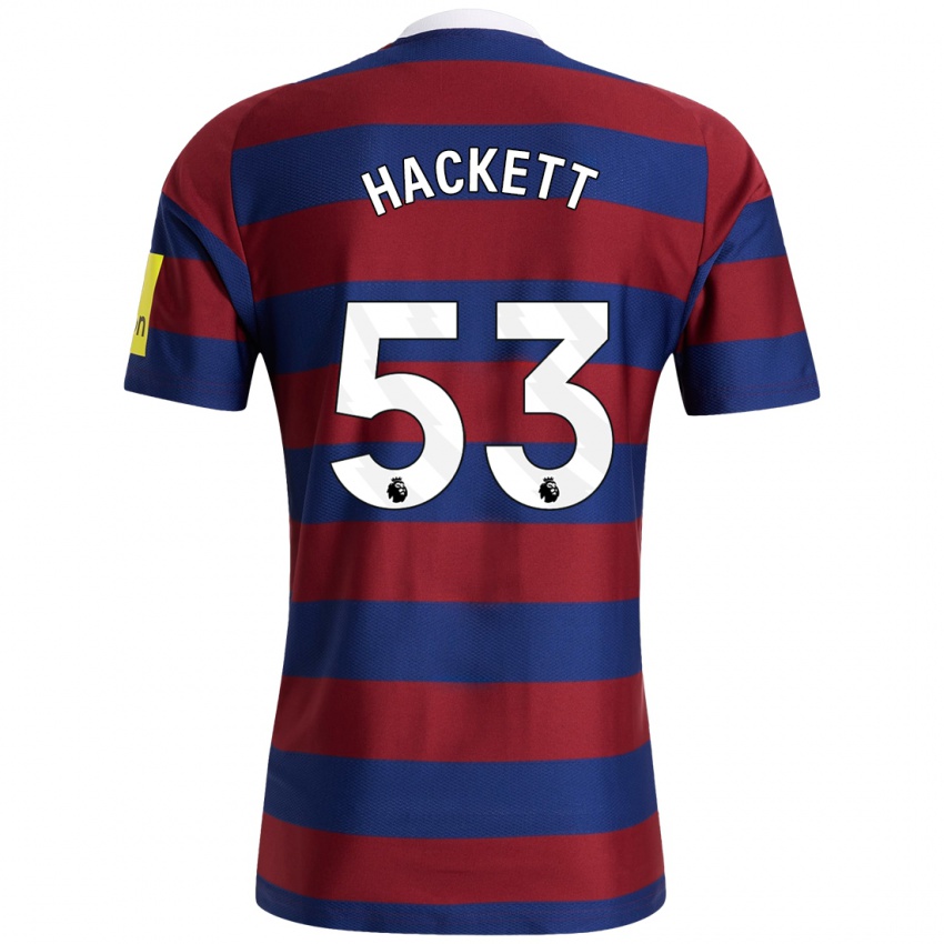 Herren Jordan Hackett #53 Burgunderrot Marineblau Auswärtstrikot Trikot 2024/25 T-Shirt Österreich