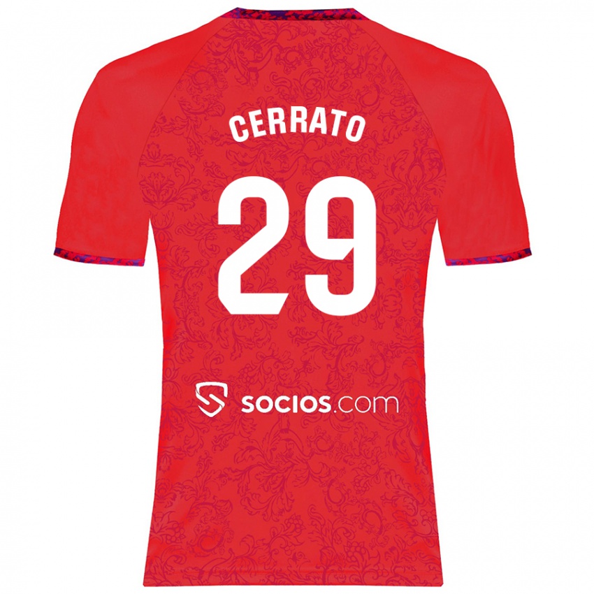 Herren Alba Cerrato Izquierdo #29 Rot Auswärtstrikot Trikot 2024/25 T-Shirt Österreich