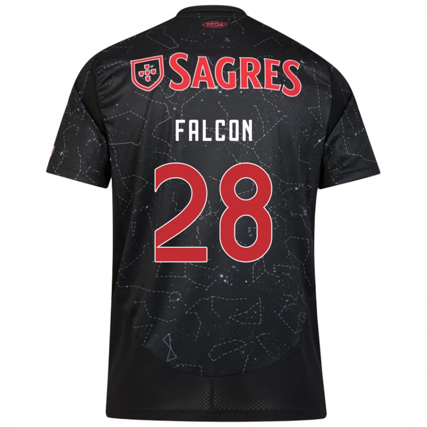 Herren Andrea Falcón #28 Schwarz Rot Auswärtstrikot Trikot 2024/25 T-Shirt Österreich