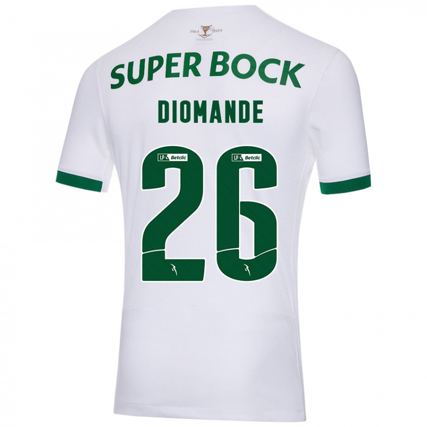 Herren Ousmane Diomande #26 Weiß Grün Auswärtstrikot Trikot 2024/25 T-Shirt Österreich