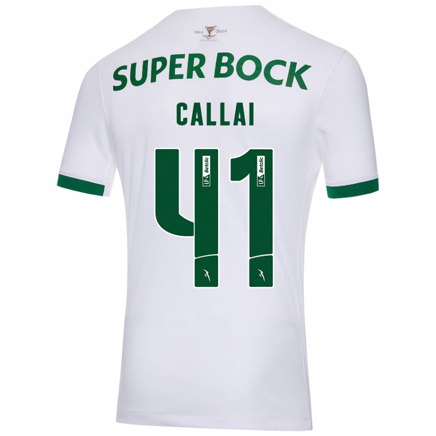 Herren Diego Callai #41 Weiß Grün Auswärtstrikot Trikot 2024/25 T-Shirt Österreich