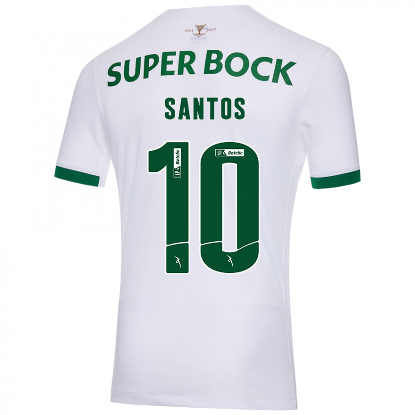 Herren Guilherme Santos #10 Weiß Grün Auswärtstrikot Trikot 2024/25 T-Shirt Österreich