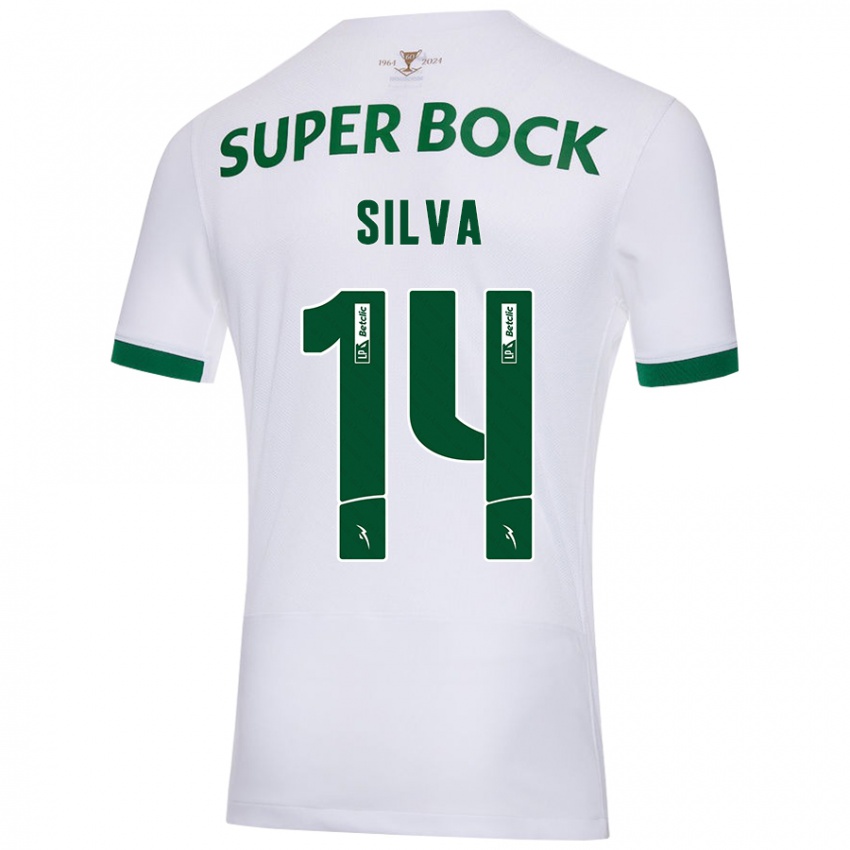 Herren Guilherme Silva #14 Weiß Grün Auswärtstrikot Trikot 2024/25 T-Shirt Österreich