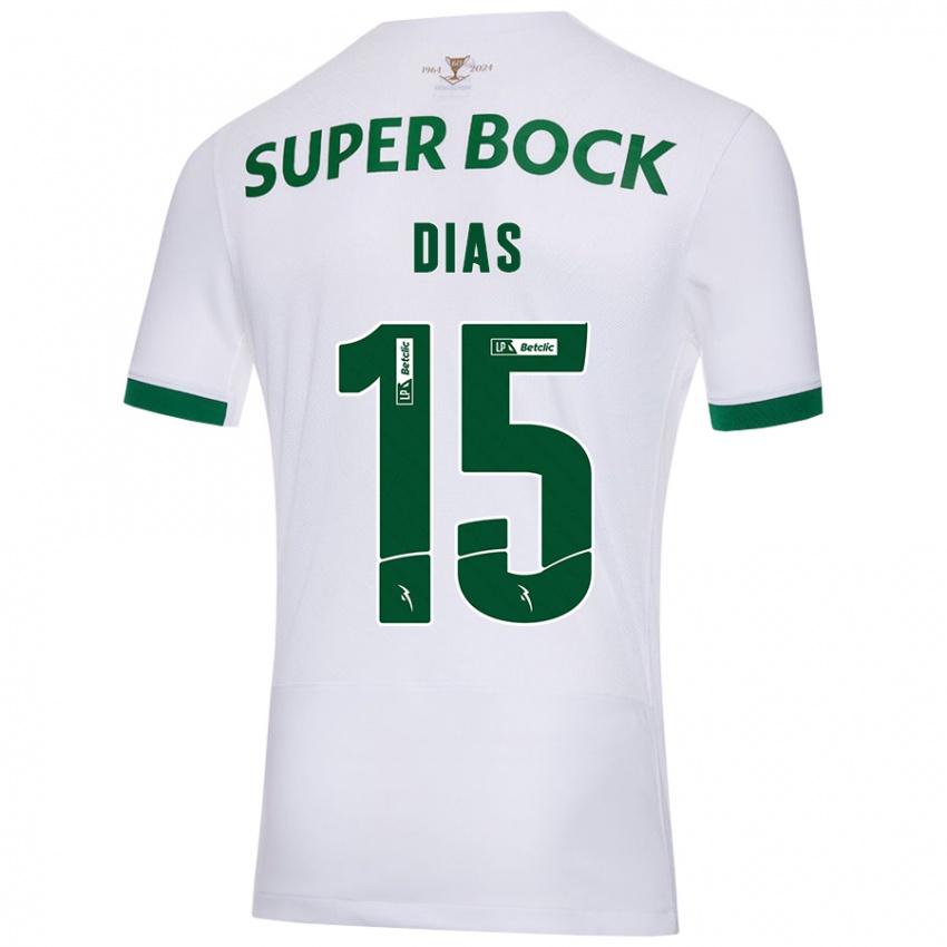 Herren Rodrigo Dias #15 Weiß Grün Auswärtstrikot Trikot 2024/25 T-Shirt Österreich