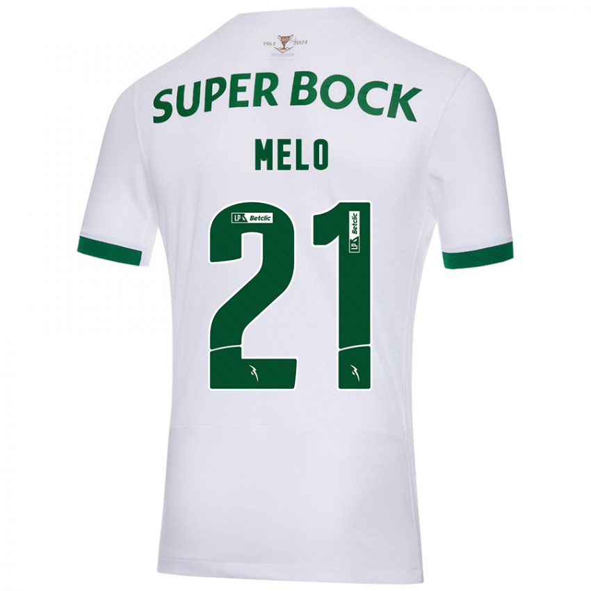 Herren Gabriel Melo #21 Weiß Grün Auswärtstrikot Trikot 2024/25 T-Shirt Österreich