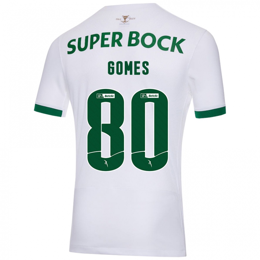 Herren Luís Gomes #80 Weiß Grün Auswärtstrikot Trikot 2024/25 T-Shirt Österreich