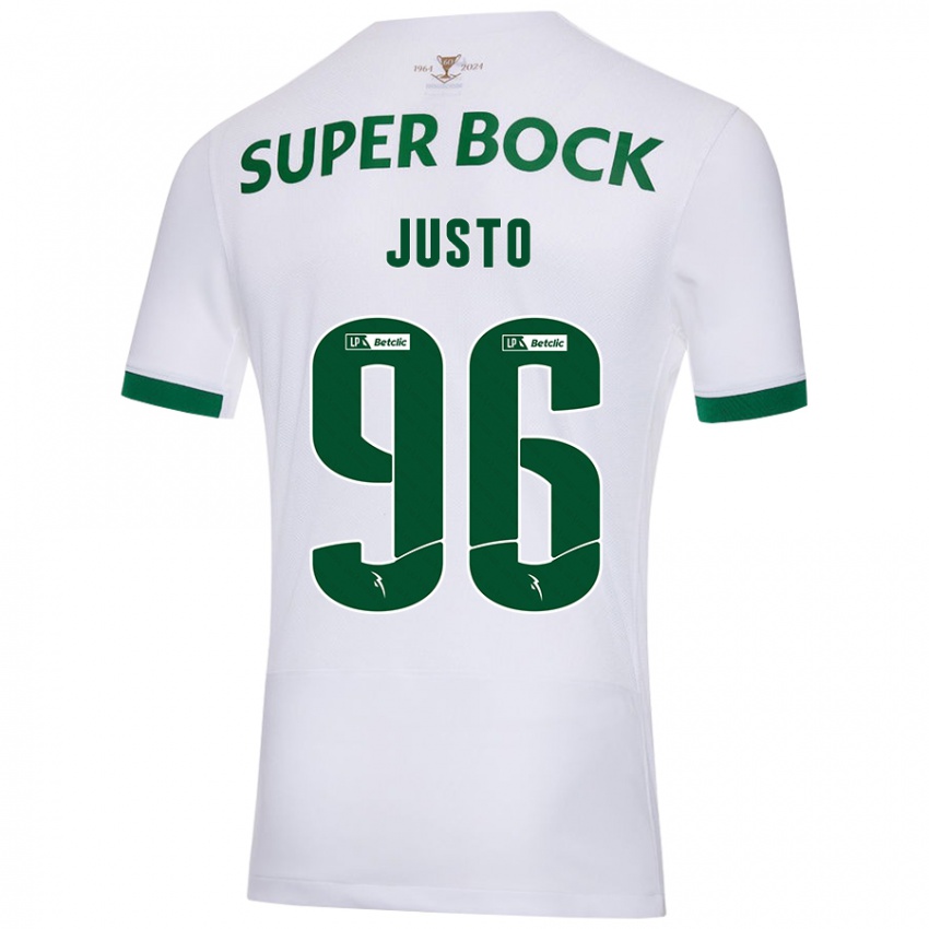 Herren Samuel Justo #96 Weiß Grün Auswärtstrikot Trikot 2024/25 T-Shirt Österreich