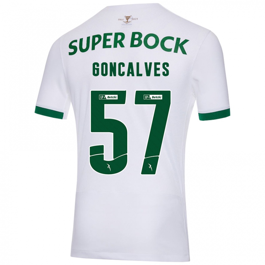 Herren Inês Gonçalves #57 Weiß Grün Auswärtstrikot Trikot 2024/25 T-Shirt Österreich