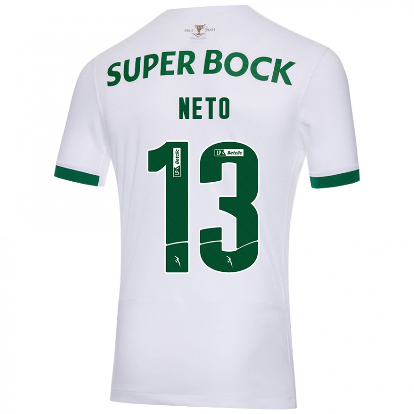 Herren Luis Neto #13 Weiß Grün Auswärtstrikot Trikot 2024/25 T-Shirt Österreich