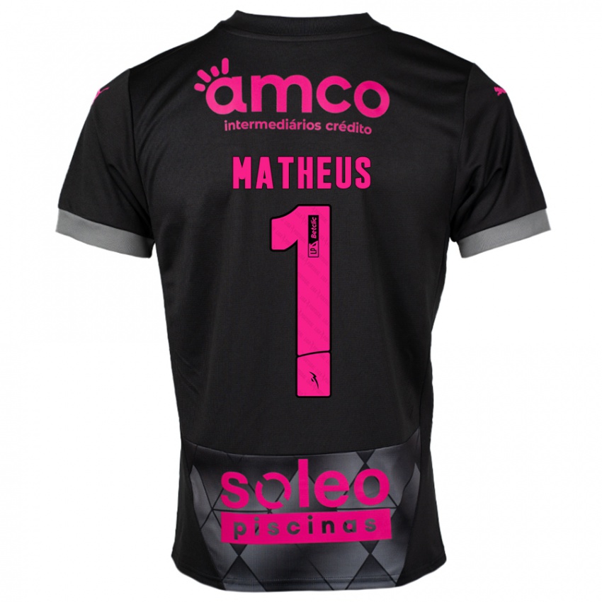 Herren Matheus #1 Schwarz Rosa Auswärtstrikot Trikot 2024/25 T-Shirt Österreich