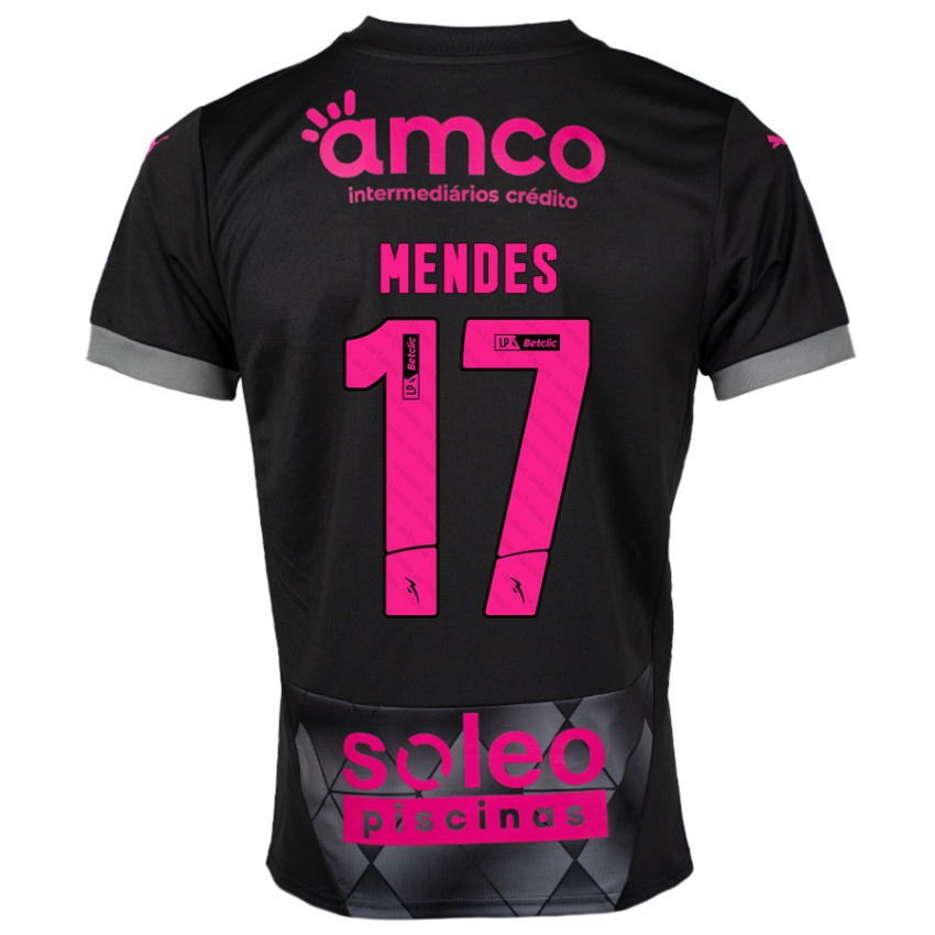 Herren Joe Mendes #17 Schwarz Rosa Auswärtstrikot Trikot 2024/25 T-Shirt Österreich