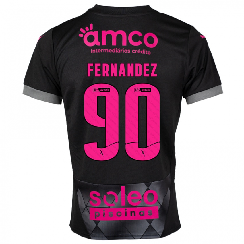 Herren Roberto Fernández #90 Schwarz Rosa Auswärtstrikot Trikot 2024/25 T-Shirt Österreich