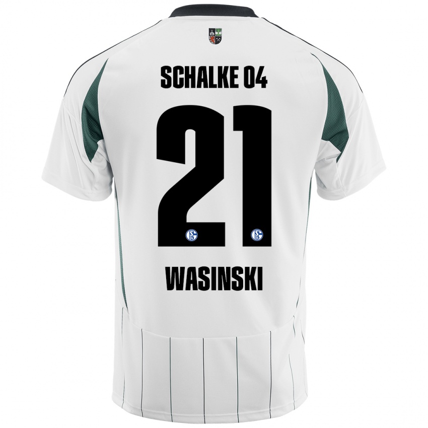 Herren Martin Wasinski #21 Weiß Grün Auswärtstrikot Trikot 2024/25 T-Shirt Österreich