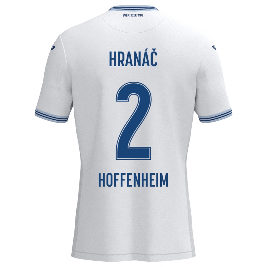 Herren Robin Hranac #2 Weiß Blau Auswärtstrikot Trikot 2024/25 T-Shirt Österreich