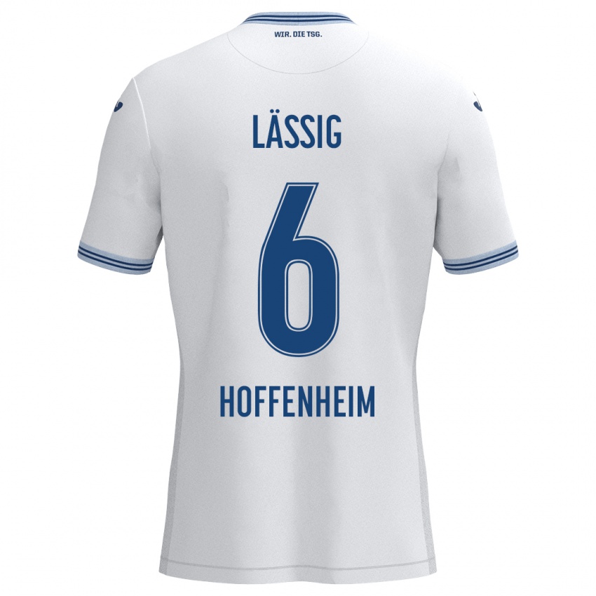 Herren Valentin Lässig #6 Weiß Blau Auswärtstrikot Trikot 2024/25 T-Shirt Österreich