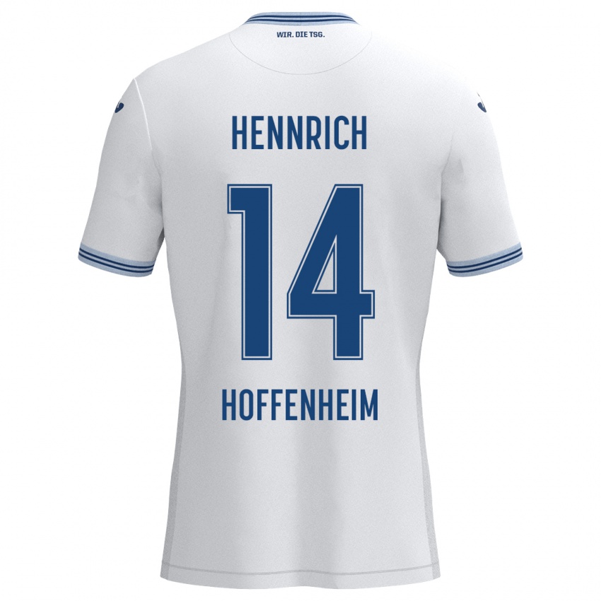 Herren Paul Hennrich #14 Weiß Blau Auswärtstrikot Trikot 2024/25 T-Shirt Österreich