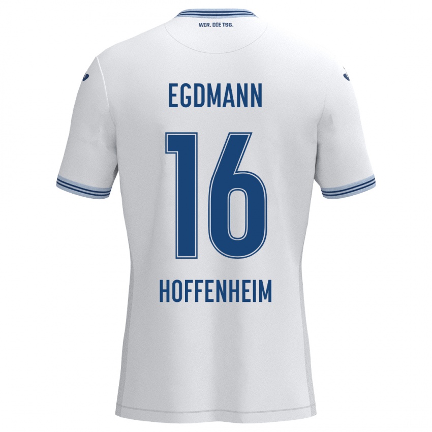 Herren Mika Egdmann #16 Weiß Blau Auswärtstrikot Trikot 2024/25 T-Shirt Österreich