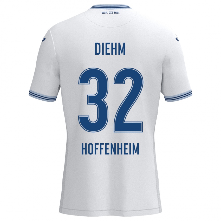 Herren Vanessa Diehm #32 Weiß Blau Auswärtstrikot Trikot 2024/25 T-Shirt Österreich