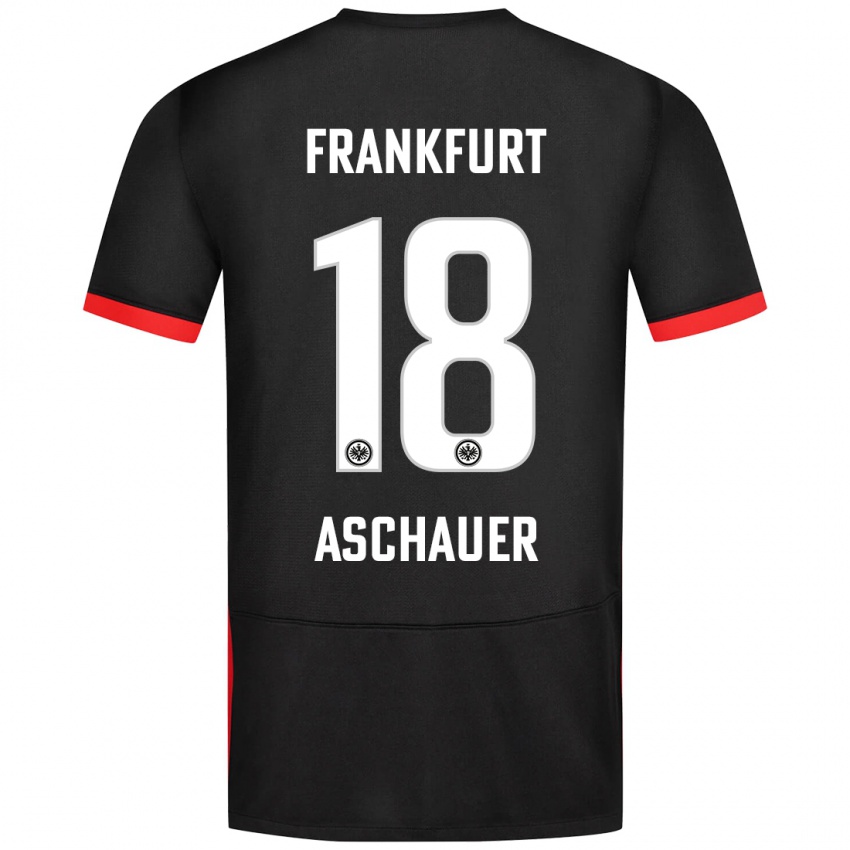 Herren Verena Aschauer Hanshaw #18 Schwarz Auswärtstrikot Trikot 2024/25 T-Shirt Österreich