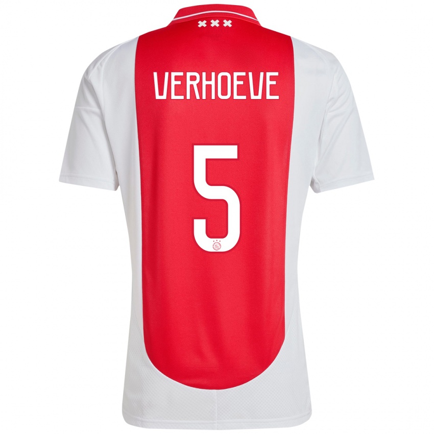 Damen Soraya Verhoeve #5 Rot Weiß Heimtrikot Trikot 2024/25 T-Shirt Österreich