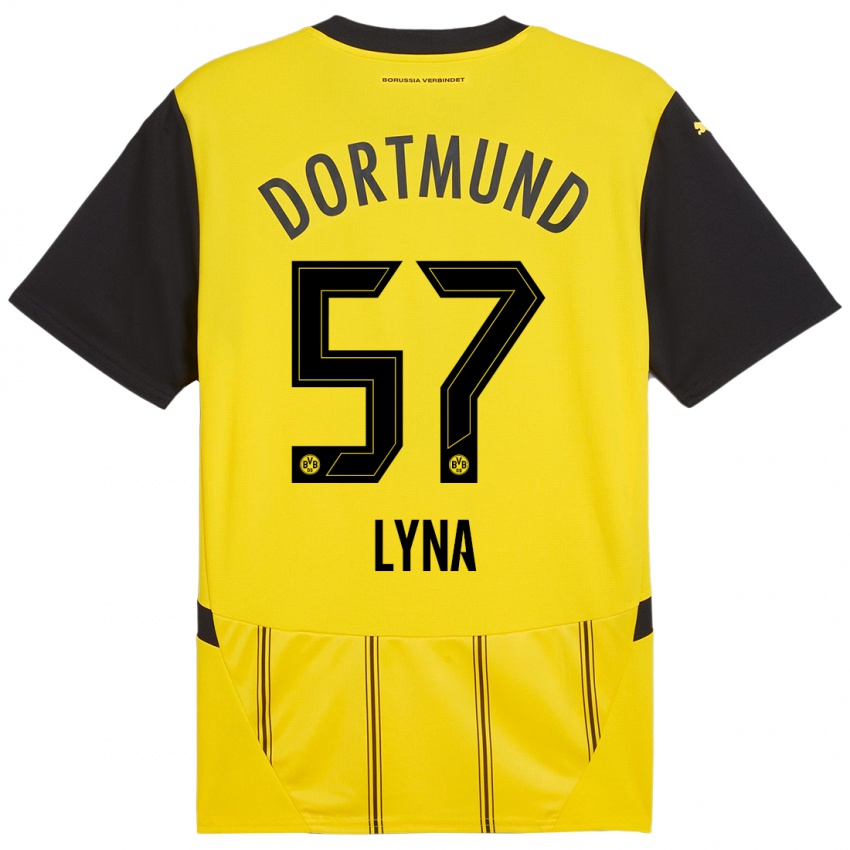 Damen Schwarz Lyna #57 Gelb Schwarz Heimtrikot Trikot 2024/25 T-Shirt Österreich