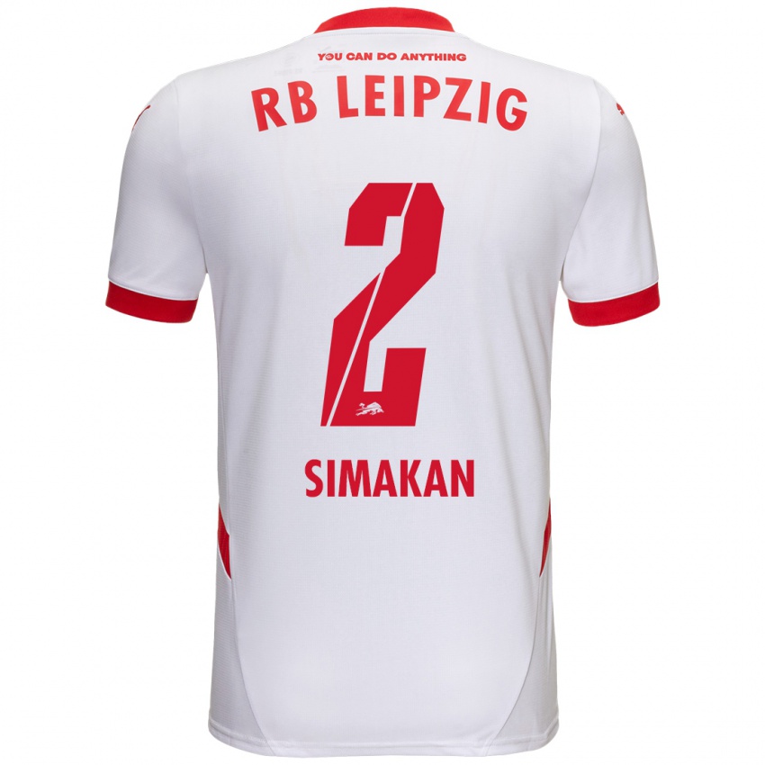 Damen Mohamed Simakan #2 Weiß Rot Heimtrikot Trikot 2024/25 T-Shirt Österreich