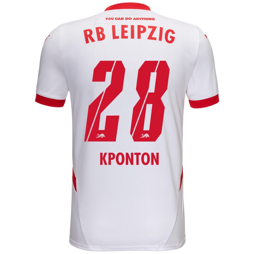 Damen Marwan Kponton #28 Weiß Rot Heimtrikot Trikot 2024/25 T-Shirt Österreich