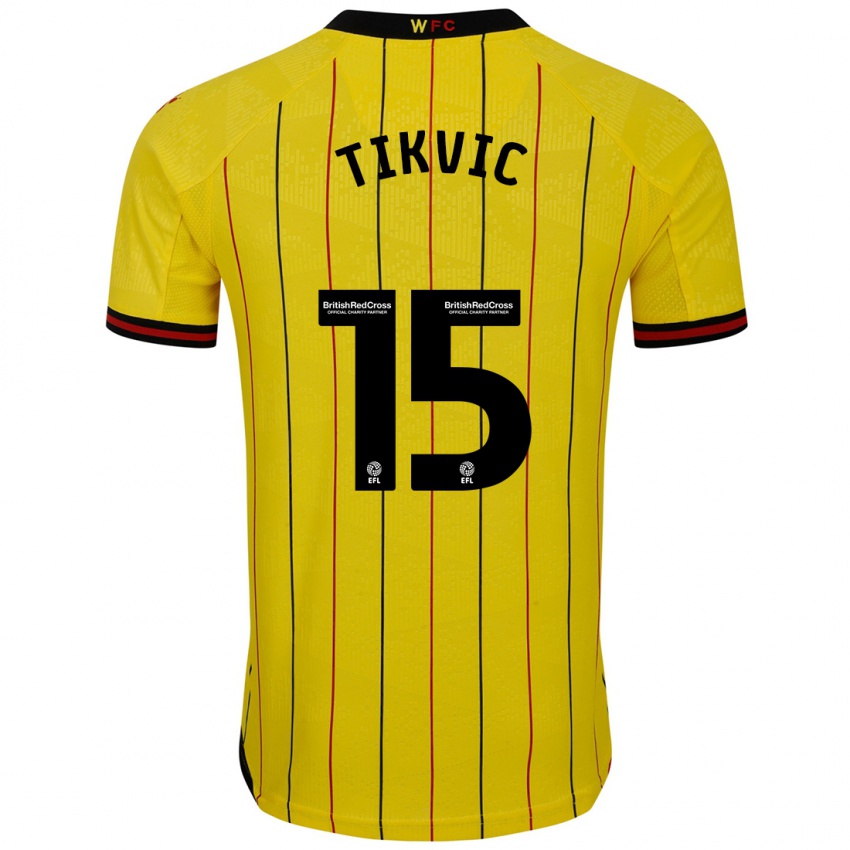 Damen Antonio Tikvic #15 Gelb Schwarz Heimtrikot Trikot 2024/25 T-Shirt Österreich