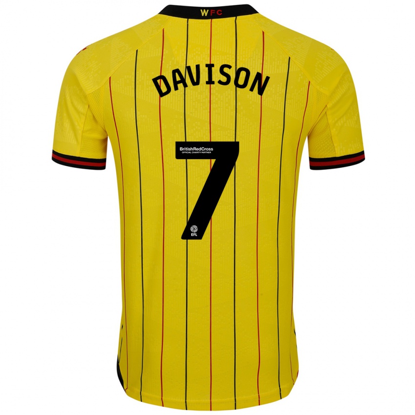 Damen Gemma Davison #7 Gelb Schwarz Heimtrikot Trikot 2024/25 T-Shirt Österreich