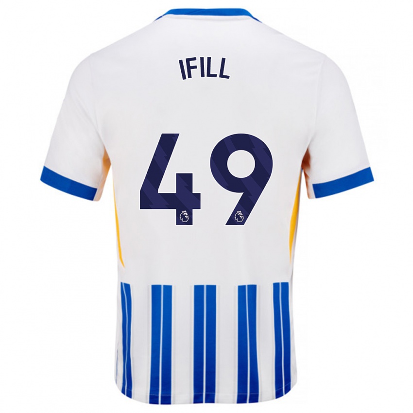 Damen Marcus Ifill #49 Weiß Blaue Nadelstreifen Heimtrikot Trikot 2024/25 T-Shirt Österreich