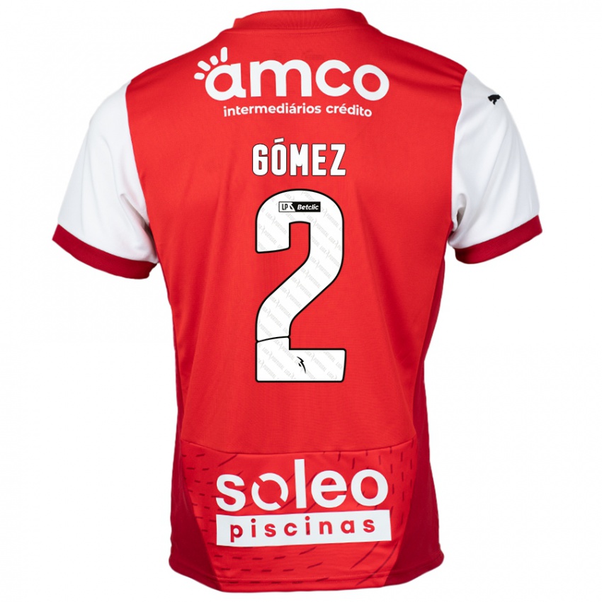 Damen Víctor Gómez #2 Rot Weiß Heimtrikot Trikot 2024/25 T-Shirt Österreich