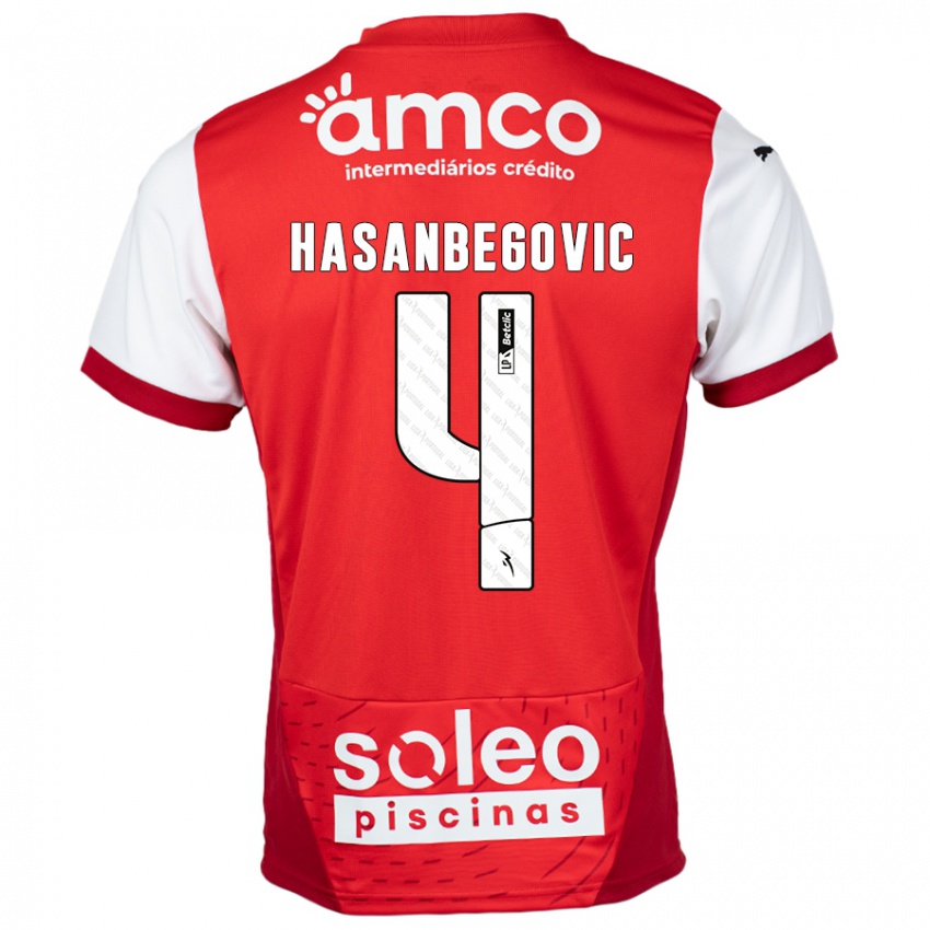 Damen Melisa Hasanbegović #4 Rot Weiß Heimtrikot Trikot 2024/25 T-Shirt Österreich