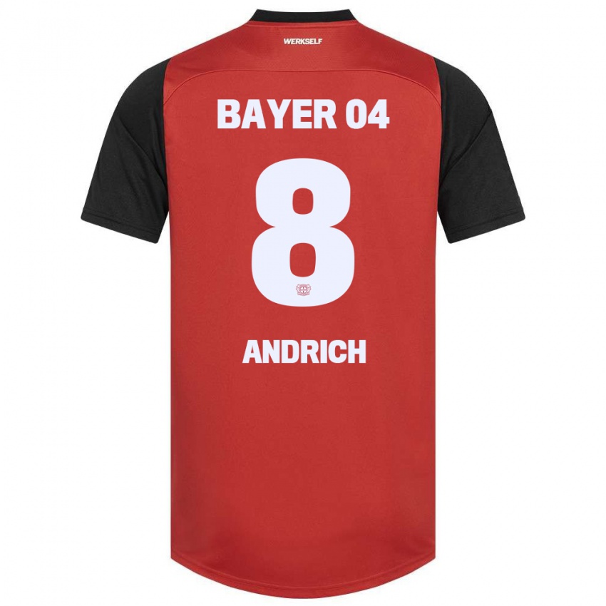 Damen Robert Andrich #8 Rot Schwarz Heimtrikot Trikot 2024/25 T-Shirt Österreich