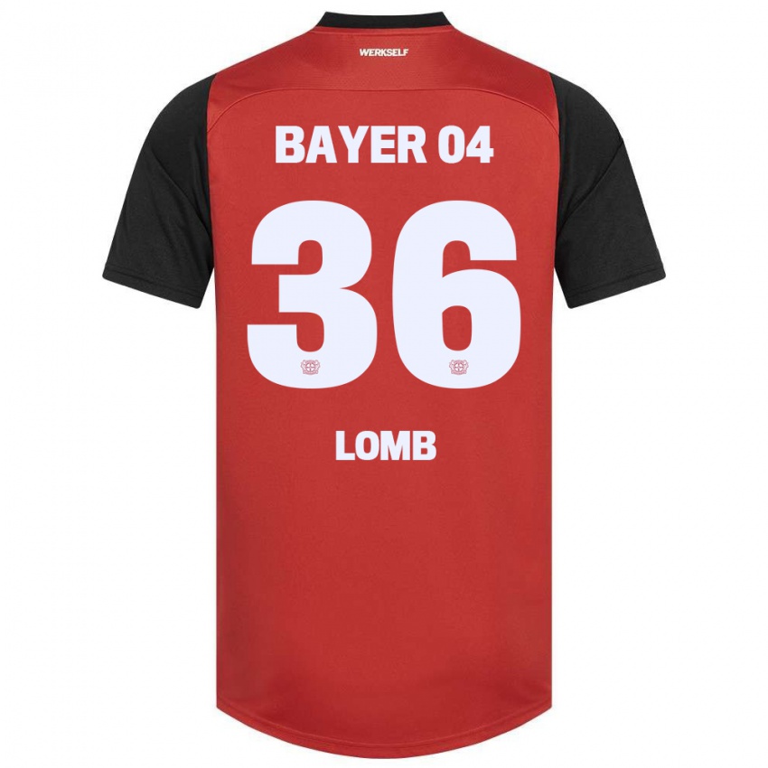 Damen Niklas Lomb #36 Rot Schwarz Heimtrikot Trikot 2024/25 T-Shirt Österreich