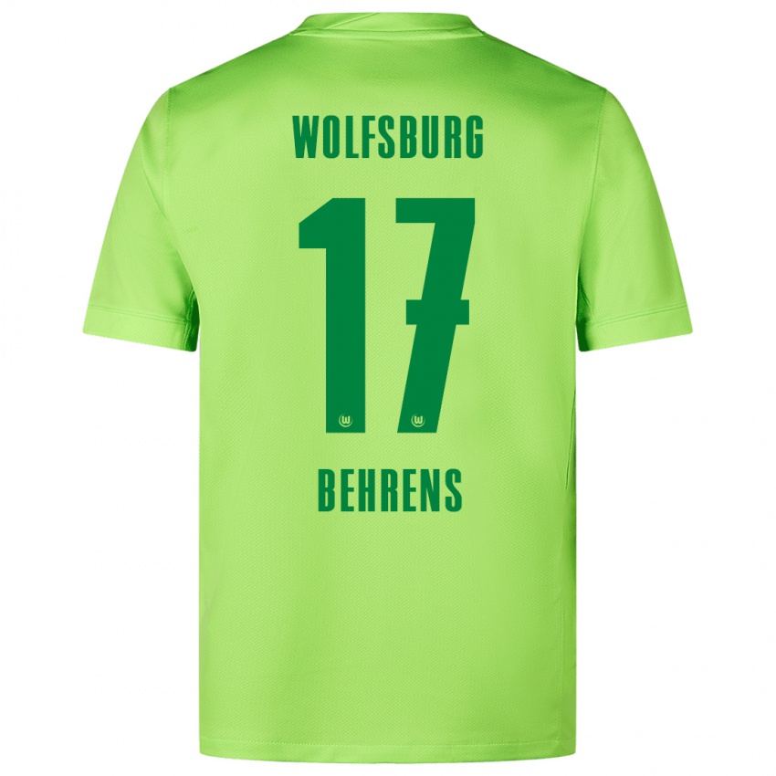 Damen Kevin Behrens #17 Fluoreszierendes Grün Heimtrikot Trikot 2024/25 T-Shirt Österreich