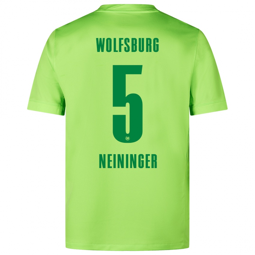 Damen Tim Neininger #5 Fluoreszierendes Grün Heimtrikot Trikot 2024/25 T-Shirt Österreich