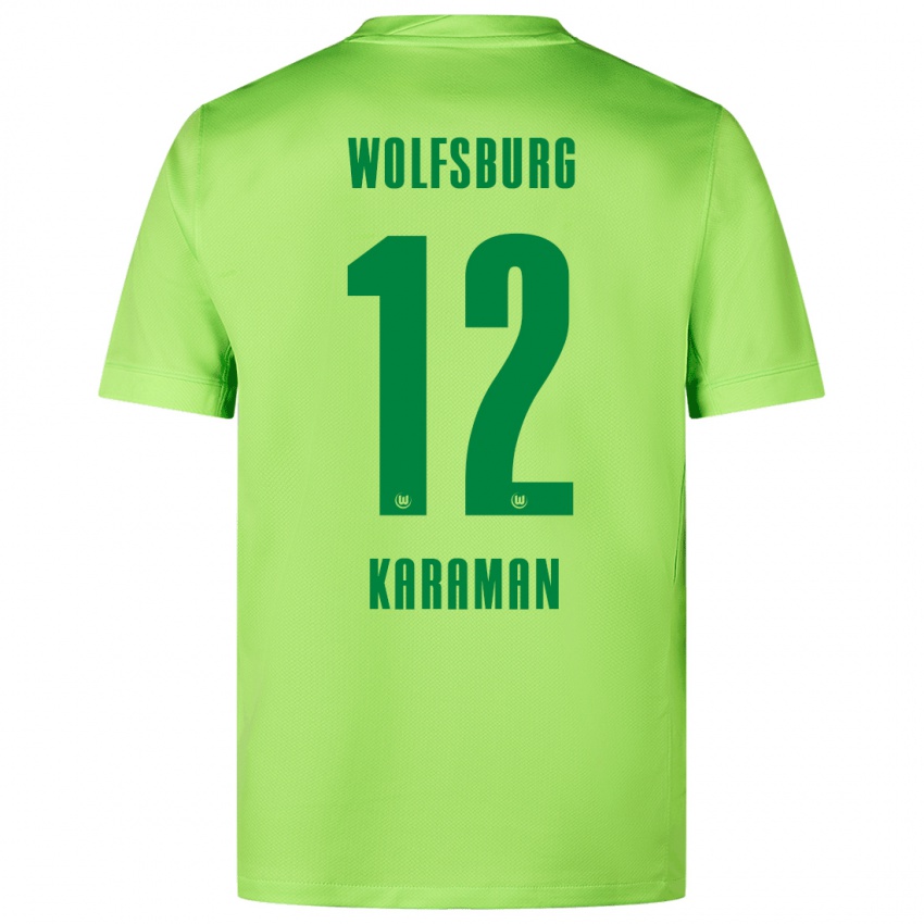 Damen Tarik Karaman #12 Fluoreszierendes Grün Heimtrikot Trikot 2024/25 T-Shirt Österreich