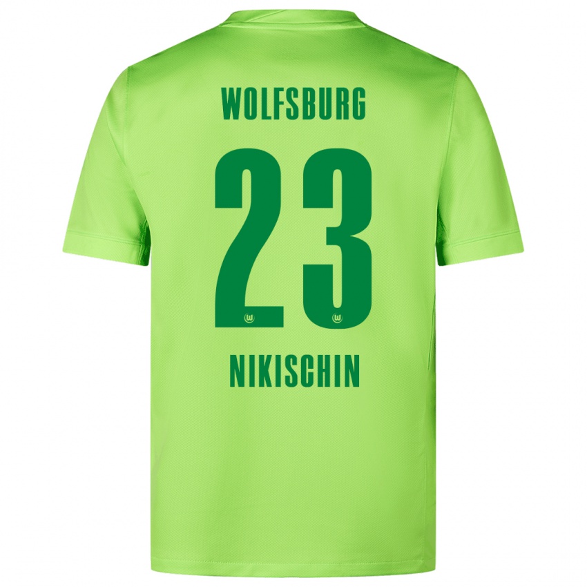 Damen Adrian Nikischin #23 Fluoreszierendes Grün Heimtrikot Trikot 2024/25 T-Shirt Österreich