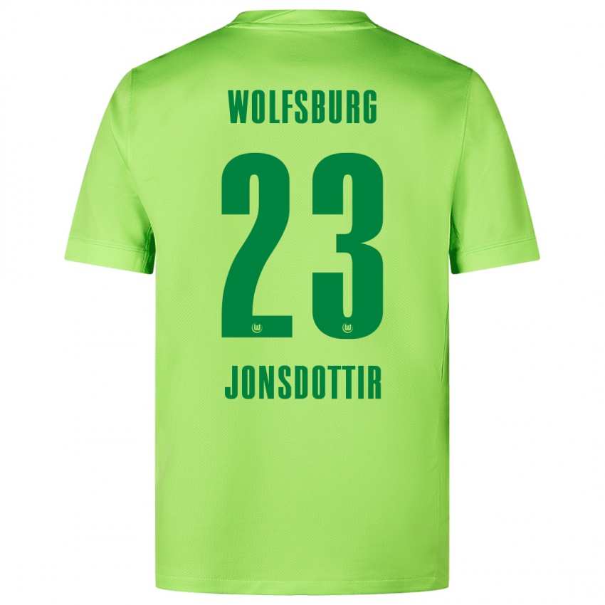 Damen Sveindís Jane Jónsdóttir #23 Fluoreszierendes Grün Heimtrikot Trikot 2024/25 T-Shirt Österreich