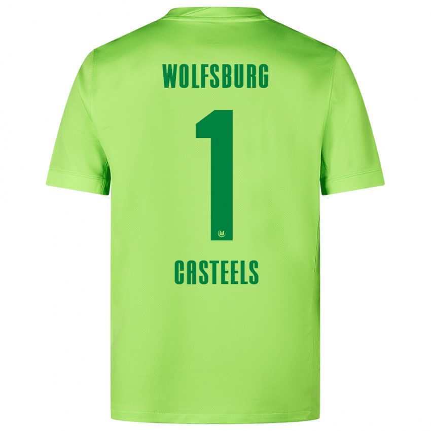 Damen Koen Casteels #1 Fluoreszierendes Grün Heimtrikot Trikot 2024/25 T-Shirt Österreich