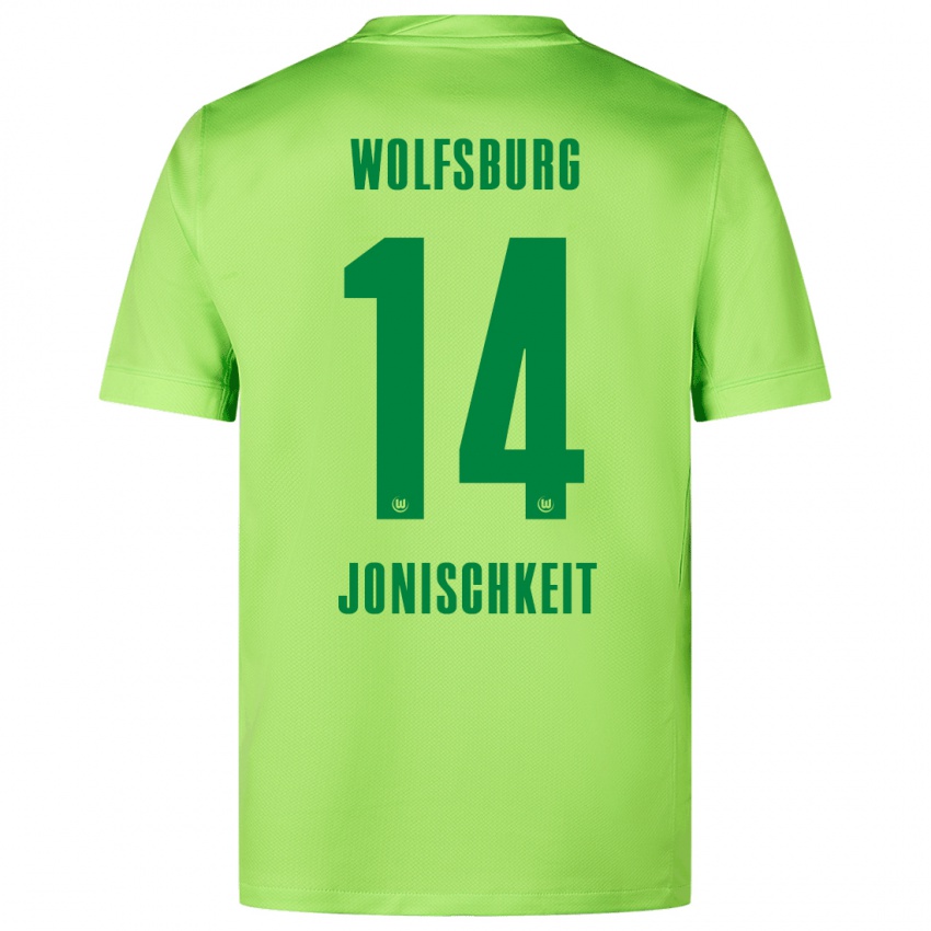 Damen Jamal Jonischkeit #14 Fluoreszierendes Grün Heimtrikot Trikot 2024/25 T-Shirt Österreich