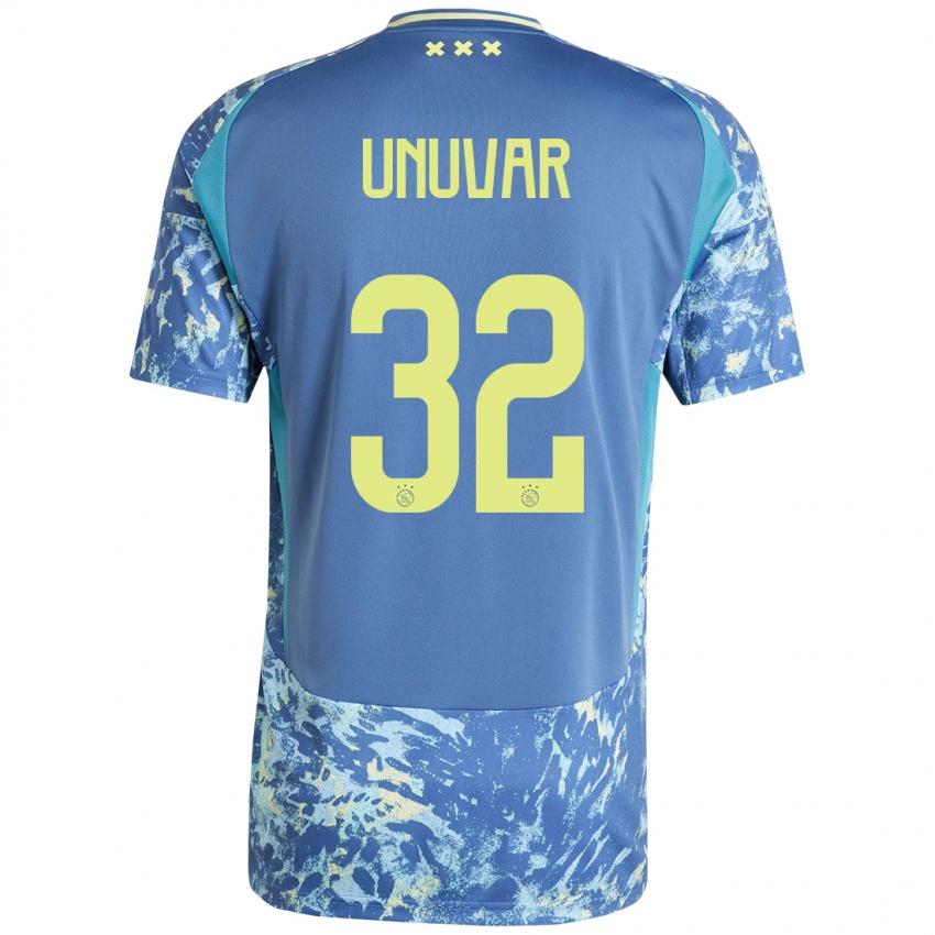 Damen Naci Ünüvar #32 Grau Blau Gelb Auswärtstrikot Trikot 2024/25 T-Shirt Österreich