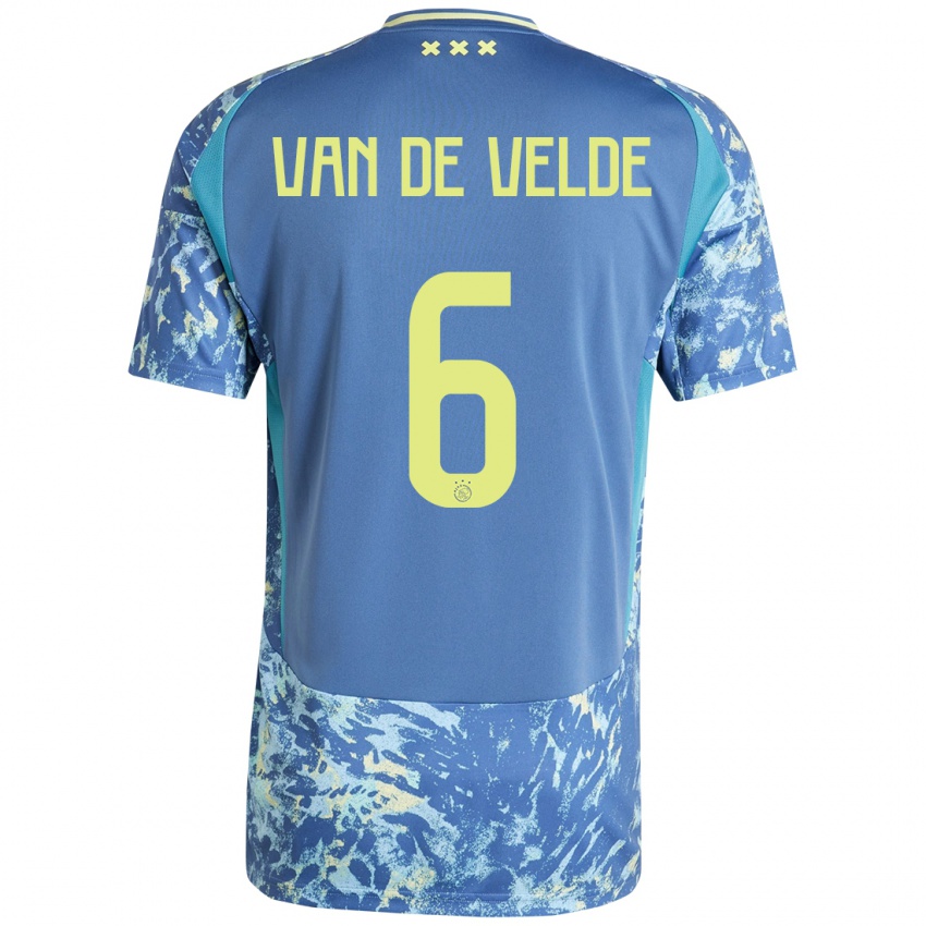 Damen Jonna Van De Velde #6 Grau Blau Gelb Auswärtstrikot Trikot 2024/25 T-Shirt Österreich