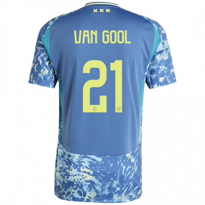 Damen Rosa Van Gool #21 Grau Blau Gelb Auswärtstrikot Trikot 2024/25 T-Shirt Österreich